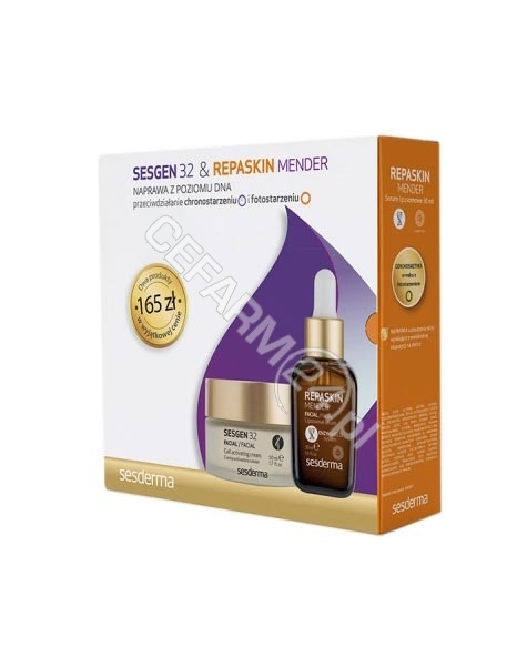 SESDERMA Sesderma promocyjny zestaw - Repaskin Mender serum liposomowe 30 ml + Sesgen 32 krem odżywczy 50 ml