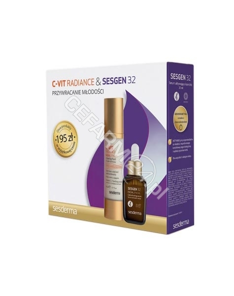 SESDERMA Sesderma promocyjny zestaw - Sesgen 32 serum liposomowe 30 ml + C-Vit radiance krem rozświetlający 50 ml