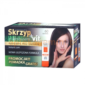 NORD FARM Skrzyp z bambusem + vit, 60 tabletek + pomadka ochronna na lato SPF15