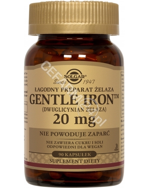 SOLGAR Solgar Gentle Iron (żelazo) 20 mg x 90 kaps