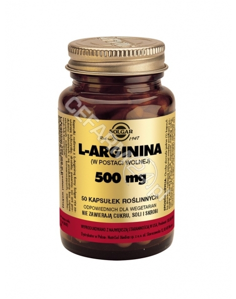 SOLGAR Solgar L-Arginina 500 mg x 50 kaps