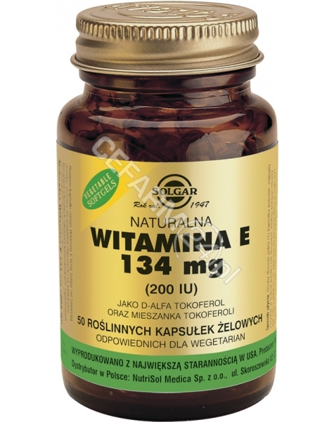 SOLGAR Solgar Naturalna Witamina E 134 mg x 50 kaps