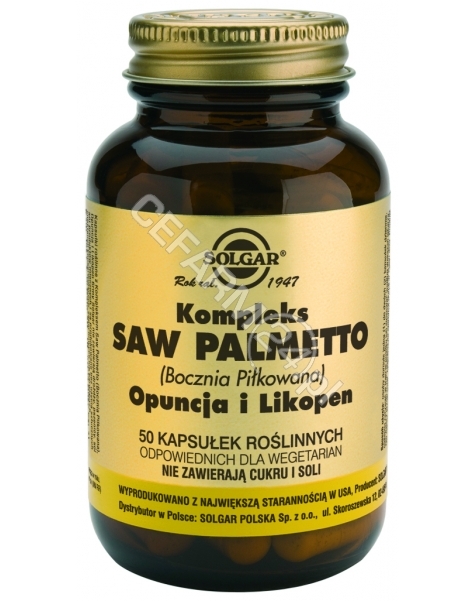 SOLGAR Solgar Saw Palmetto, Opuncja i Likopen x 50 kaps