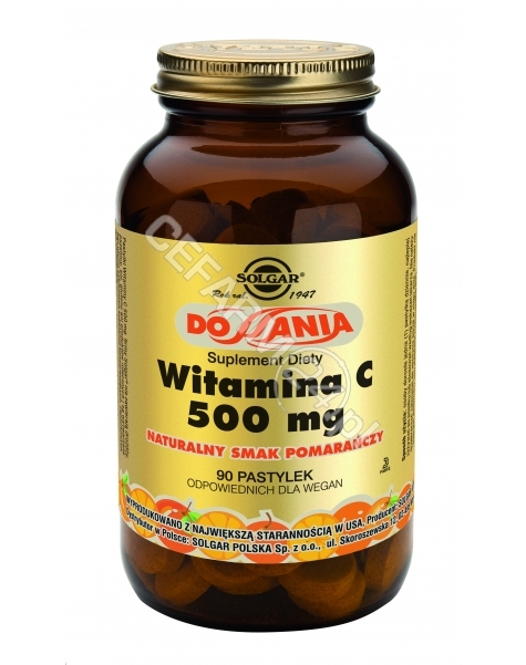 SOLGAR Solgar Witamina C 500 mg x 90 pastylek do ssania o smaku pomarańczowym