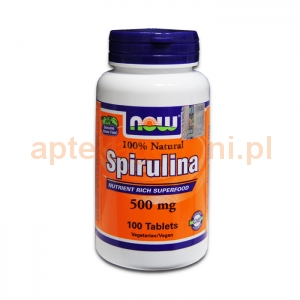 NOW FOODS Spirulina 500mg, 100 tabletek