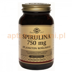 SOLGAR Spirulina 750mg, Solgar, 100 tabletek