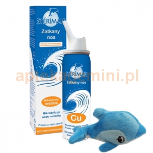MERCK Sterimar Zatkany Nos, hipertoniczny roztwór wody morskiej, spray do nosa, 50ml + zabawka