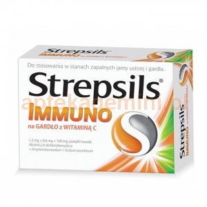RECKITT BENCKISER Strepsils Immuno na gardło z witaminą C, 24 tabletki