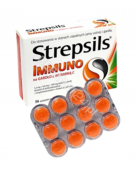 RECKITT BENC Strepsils immuno na gardło z witaminą C x 36 pastylek