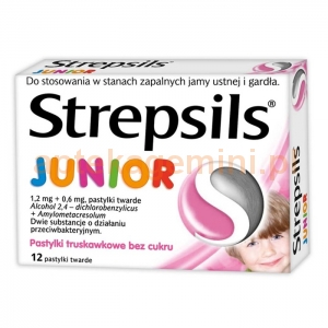 RECKITT BENCKISER Strepsils Junior, pastylki do ssania, bez cukru, powyżej 6 lat, 24 sztuki