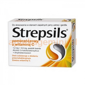 RECKITT BENCKISER Strepsils pomarańczowy z witaminą C, 24 sztuki