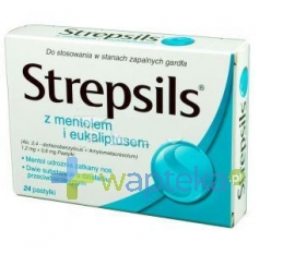 BOOTS HEALTHCARE SP.Z O.O. Strepsils z mentolem i eukaliptusem 24 pastylek