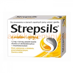 RECKITT BENCKISER Strepsils z miodem i cytryną, 24 pastylki