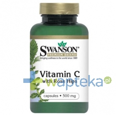 Swanson Health Products SWANSON Vitamin C + Rose Hips 500ml 100 kapsułek