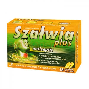 Aflofarm Szałwia Plus Antiseptic, 18 pastylek do ssania