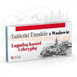 POLSKI LEK Tabletki Emskie z Wadowic, 12 pastylek do ssania