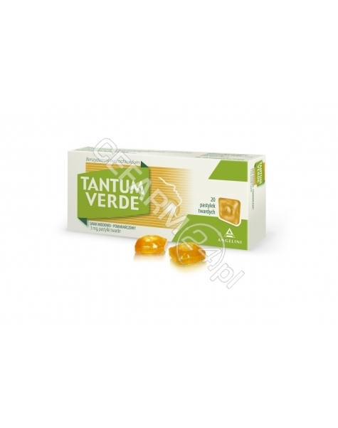 ANGELINI Tantum verde 3 mg x 20 pastylek do ssania o smaku miodowo - pomarańczowym