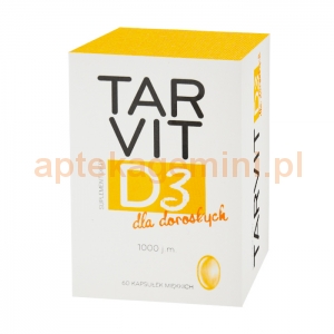 POLFA TARACHOMIN Tarvit, witamina D3 dla dorosłych 1000 j.m., 60 kapsułek
