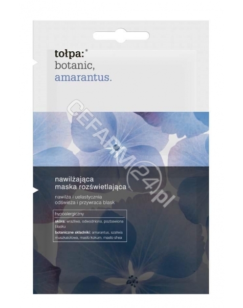 TORF CORPORA Tołpa Botanic Amarantus nawilżająca maska rozświetlająca 2 x 6 ml