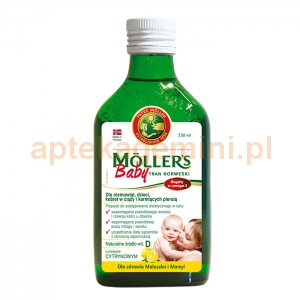 ORKLA HEALTH AS Tran Mollers Baby, cytrynowy, powyżej 6 miesiąca, 250ml
