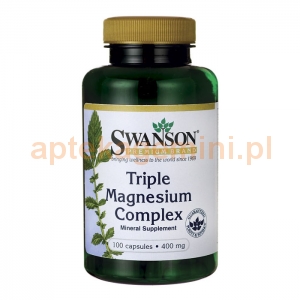 SWANSON Triple Magnesium complex 400mg, SWANSON, 100 kapsułek