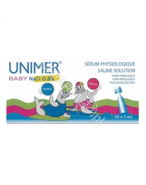 LDPSA Unimer baby NaCl (sól fizjologiczna) 0,9% 50 amp x 5 ml