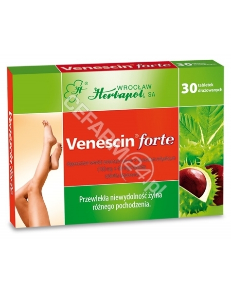 HERBAPOL WRO Venescin forte x 30 tabl draż (1 blister)