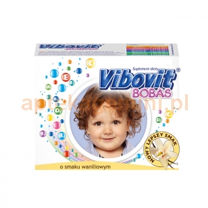 TEVA Vibovit Bobas, dla dzieci w wieku od 2 do 4 lat, smak waniliowy, 15 saszetek