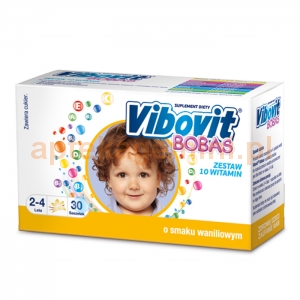 TEVA Vibovit Bobas, dla dzieci w wieku od 2 do 4 lat, smak waniliowy, 30 saszetek