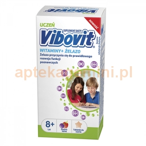 TEVA Vibovit Uczeń Witaminy i żelazo, od 8 lat, 30 tabletek do ssania