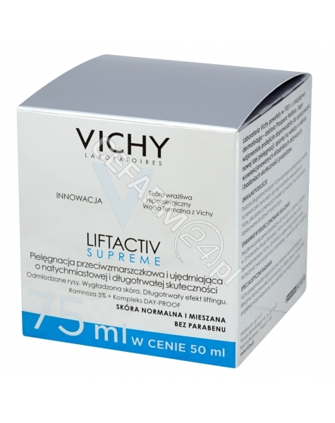 VICHY Vichy liftactiv supreme - krem przeciwzmarszczkowy do cery normalnej i mieszanej 75 ml