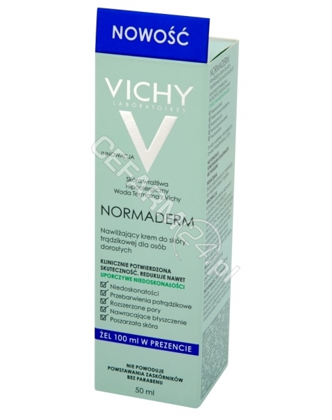 VICHY Vichy normaderm nawilżający krem do skóry trądzikowej dla dorosłych 50 ml + żel oczyszczający 100 ml GRATIS!!!