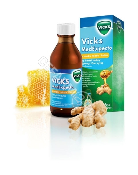 PROCTER & GA Vicks Medexpecto syrop o smaku miodowo-imbirowym na kaszel mokry 180 ml