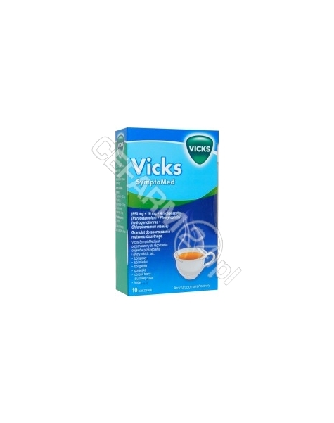 TEVA Vicks symptomed x 10 sasz o smaku pomarańczowym