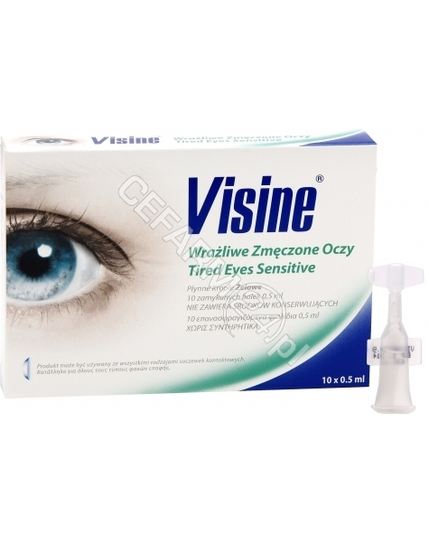 MCNEIL Visine wrażliwe zmęczone oczy 10 fiolek x 0,5 ml