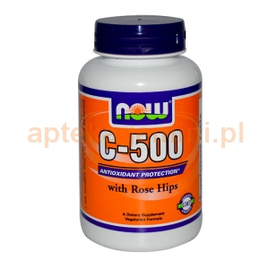 NOW FOODS Vitamin C-500 Plus z różą, 100 tabletek