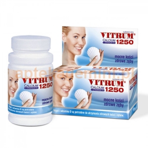 UNIPHARM Vitrum Calcium 1250 + Vitamina D3, 120 tabletek USZKODZONE OPAKOWANIE OKAZJA
