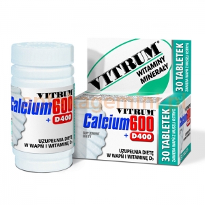 UNIPHARM Vitrum Calcium 600 + Vitamina D400, 30 tabletek