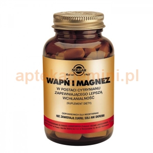 SOLGAR Wapń i Magnez, Solgar, 100 tabletek