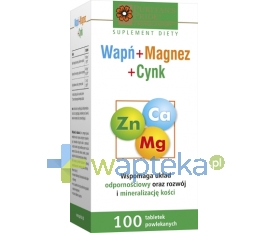 HOLBEX Wapń+Magnez+Cynk 100 tabletek HOLBEX