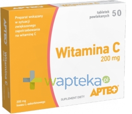 SYNOPTIS PHARMA SP. Z O.O. Witamina C 200 mg APTEO 50 tabletek