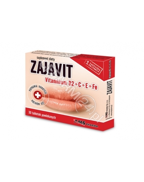 AMS PHARMA Zajavit (vitaminy b2+c+e+fe) x 30 tabl powlekanych