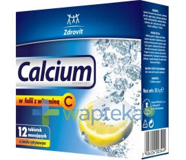 NATUR PRODUKT PHARMA SP. Z O.O. ZDROVIT Calcium w folii z wit C 12 tabletek musujących ZDROVIT