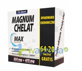 N.P.ZDROVIT SP Z O.O. Zdrovit Magnum Chelat Max 64 tabletki + 20 tabletek gratis