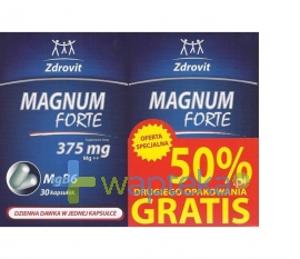 NATUR PRODUKT PHARMA SP. Z O.O. Zdrovit Magnum Forte 375 50% gratis 60 kapsułek