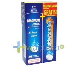 N.P.ZDROVIT SP Z O.O. Zdrovit Magnum Forte 375 mg + Multiwitamina GRATIS (20+20 tabletek musujących)