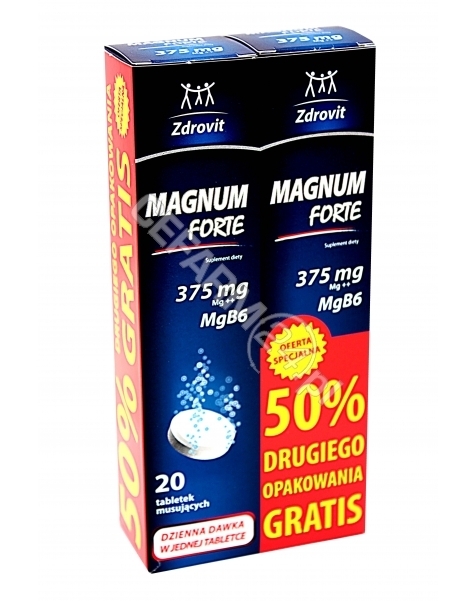 NP PHARMA Zdrovit magnum forte 375 mg x 20 tabl musujących + 20 tabl musujących