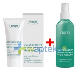 ZIAJA LTD. Z.P.L. SP. Z 0.0. ZIAJA MANUKA ZESTAW krem nawilżający balans korygująco-ściągający 50ml + tonik zwężający pory na dzień i noc 200ml