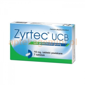 UCB PHARMA Zyrtec UCB 10 mg, 7 tabletek